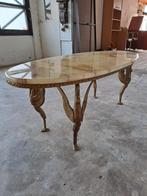 Vintage salontafel met marmeren blad, Ophalen