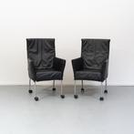 ACTIE!! 75x Montis Chaplin Stoel Zwart Leer - Grijs/Wiel