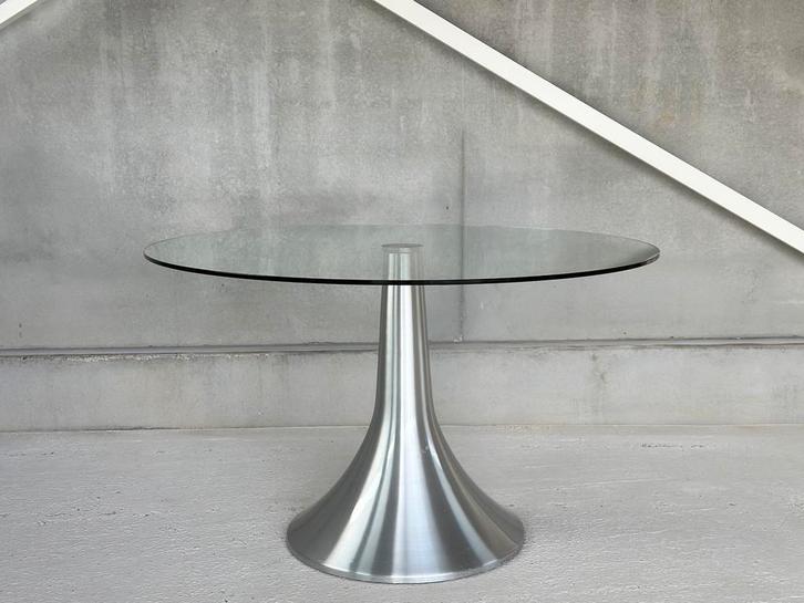Vintage Aluminium Eetkamertafel, ca 1980’s, Antiek en Kunst, Antiek | Meubels | Tafels, Ophalen