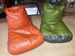 2 LEOLUX Pode zitzakken oranje groen leder/leer NIEUWSTAAT, Antiek en Kunst, Ophalen