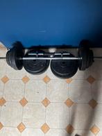 Halterset +- 60 kg, Sport en Fitness, Ophalen, Gebruikt, Armen, Halterset