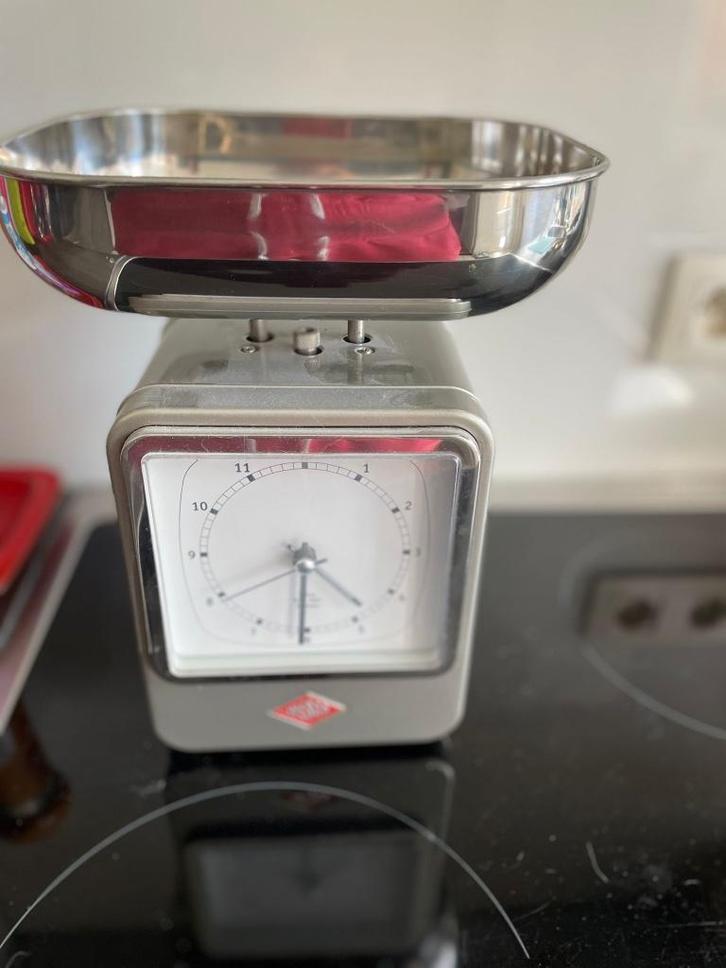 WESCO design WEEGSCHAAL + KLOK in PERFECTE STAAT!, Huis en Inrichting, Keuken | Keukenbenodigdheden, Zo goed als nieuw, Ophalen of Verzenden