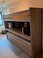 Stapelbed met bureau en opbergvakken, Huis en Inrichting, Ophalen, 90 cm, 160 tot 180 cm, Tweepersoons