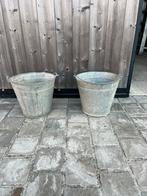 2 gegalvaniseerde emmers, Ophalen, Gebruikt, Minder dan 30 cm, Rond