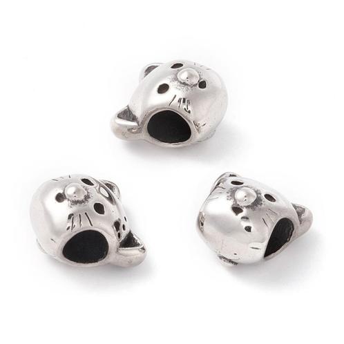 RVS bedel Poes voor groot-gat-bedelarmbanden, Handtassen en Accessoires, Bedels, Nieuw, Overige merken, Overige materialen, Verzenden