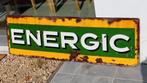 Groot emaille reclamebord ENERGIC, Verzamelen, Ophalen, Gebruikt, Reclamebord