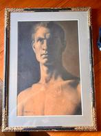 Mooie tekening man portret Firmin Baes 1899 kunst Belgie, Ophalen of Verzenden