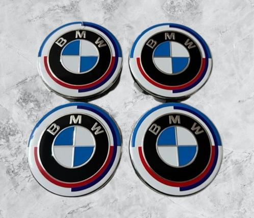 50 jaar BMW Blauwe Naafdoppen / Naafkappen 68mm, Auto diversen, Wieldoppen, Nieuw, Verzenden