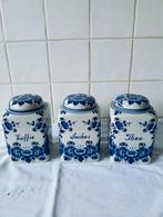 3 voorraadpotten in Delfts blauw, Ophalen of Verzenden