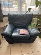 Blauwe leren zetel, Ophalen, Leer