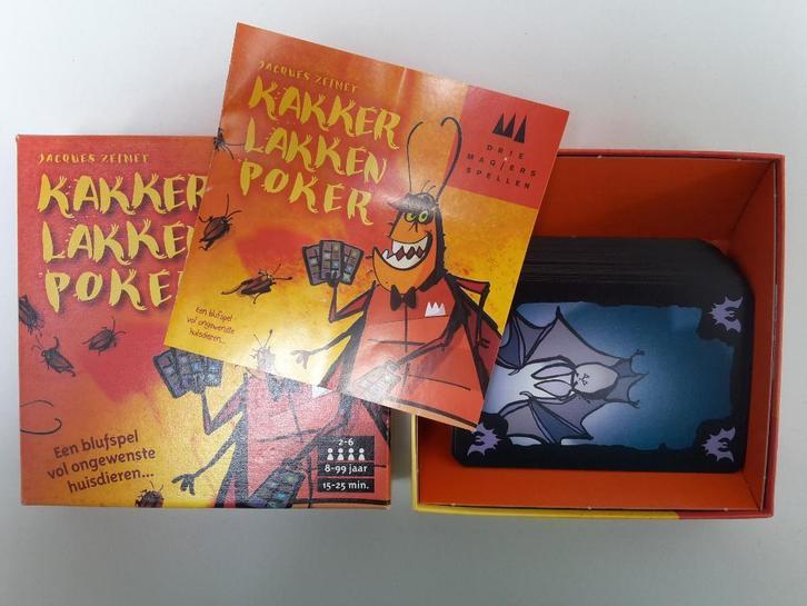 Spel Kakkerlakken Poker, 2-6 spelers, 8+, + 1 gratis promo, Hobby en Vrije tijd, Gezelschapsspellen | Kaartspellen, Zo goed als nieuw