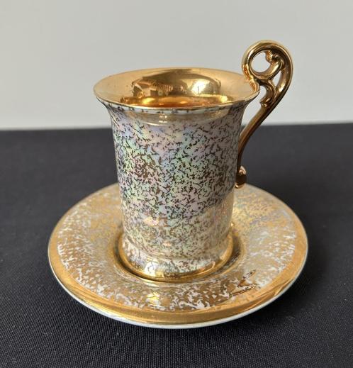 Mooi Gouden Tasje met Bordje - Rudolstadt, Antiek en Kunst, Antiek | Servies los, Ophalen of Verzenden
