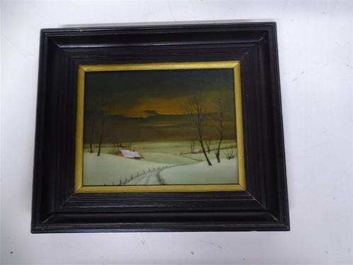 A5226 Landschap Schilderij ['s Nachts], Antiek en Kunst, Kunst | Schilderijen | Klassiek, Ophalen of Verzenden