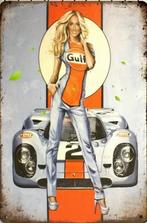 Reclamebord vintage Gulf Racing - mancave poolhouse nieuw, Ophalen of Verzenden, Zo goed als nieuw, Reclamebord