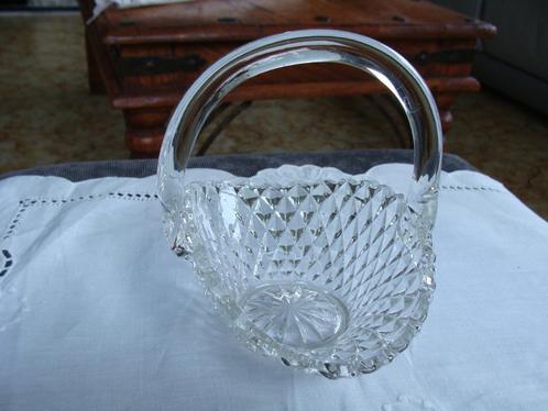 plat en cristal en forme de panier, vintage, Antiek en Kunst, Antiek | Glaswerk en Kristal, Ophalen of Verzenden
