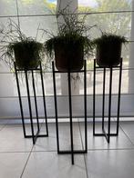 3 zwarte plantenstaanders&bloempotten (J LINE)&kamerplanten, Huis en Inrichting, Ophalen, Nieuw