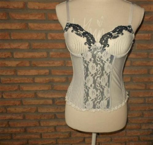 guépiére femme t.40 noir - blanc - H&nathalie - 3 -, Vêtements | Femmes, Sous-vêtements & Lingerie, Body ou Corset, Blanc, Enlèvement ou Envoi