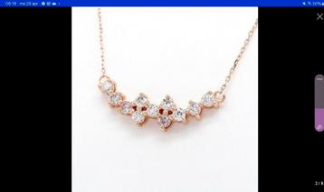 14 kt roségouden halsketting met 0,65 ct Diamanten  beschikbaar voor biedingen