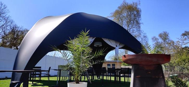 Dome Crossover M creatieve structure zwart 6.221x6.22M 38M², Tuin en Terras, Overkappingen, Zo goed als nieuw, Overige typen, Ophalen