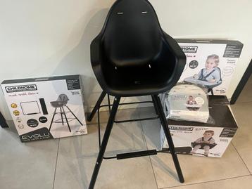 childhome Evolu 2 Stoel Zwart met eetblad en set lange poten beschikbaar voor biedingen