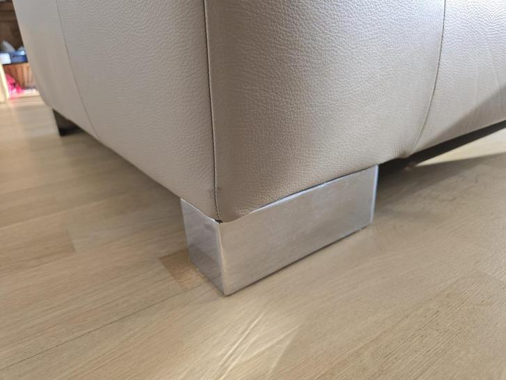 Zetel leder, Huis en Inrichting, Zetels | Zetels, Gebruikt, Rechte bank, Vierpersoons of meer, 200 tot 250 cm, 75 tot 100 cm, Leer