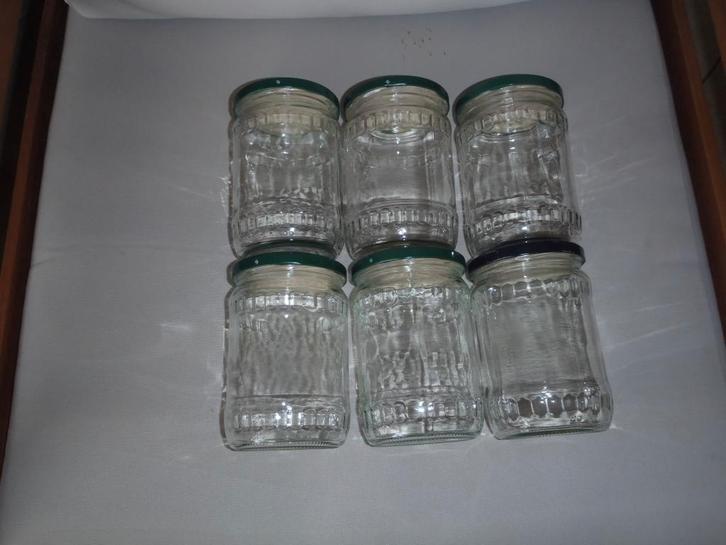 1 set van 6 glazen potten, Huis en Inrichting, Keuken | Servies, Zo goed als nieuw, Kom(men), Glas, Ophalen of Verzenden