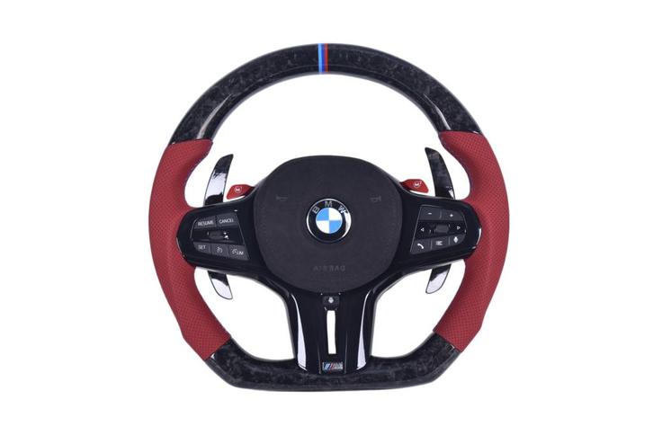 BMW M3/M4 G80 G82 forged carbon & rood leder sportstuur, Auto-onderdelen, Besturing, BMW, Nieuw, Verzenden