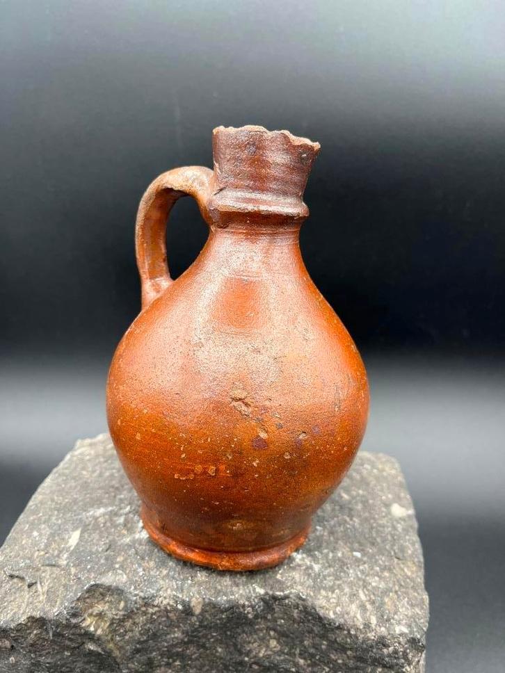 Antiek Steengoed Kruik Oliekruikje Bouffioulx 18e eeuw, Antiek en Kunst, Antiek | Keramiek en Aardewerk, Ophalen of Verzenden