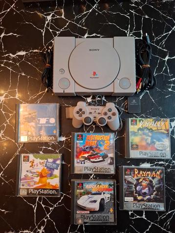 Sony PlayStation 1-console + 6 games + controller + geheugen beschikbaar voor biedingen