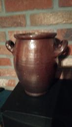 bruine geglazuurde terracotta pot, Gebruikt, Rond, Ophalen of Verzenden, Minder dan 40 cm