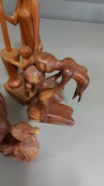 5 Afrikaanse beeldjes .sculpturen in hout. Handgemaakt., Antiek en Kunst, Ophalen