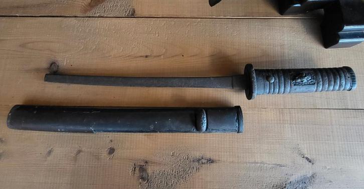 Kabutowari/Jitte/Jutte de Samourai getekend, Verzamelen, Militaria | Algemeen, Overige soorten, Zwaard of Sabel, Ophalen of Verzenden