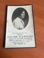 Rouwkaart C. Dieryckx  Lichtervelde 1910 + Hornu 1933, Verzamelen, Bidprentjes en Rouwkaarten, Verzenden, Rouwkaart