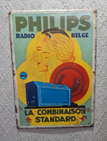 Oude geëmailleerde Philips 1929 plaat   beschikbaar voor biedingen