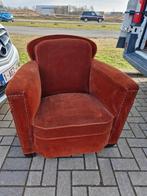 Antieke Art-Deco clubchair armzetel fluweel velvet, Enlèvement