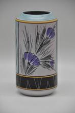 gouda - flora - holland - bloemen vaas - blauw zwart goud, Antiek en Kunst, Ophalen of Verzenden