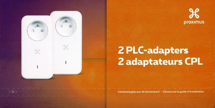 2 x PLC v2 adapter Proximus powerline, Computers en Software, Powerlines, Zo goed als nieuw, Ophalen of Verzenden
