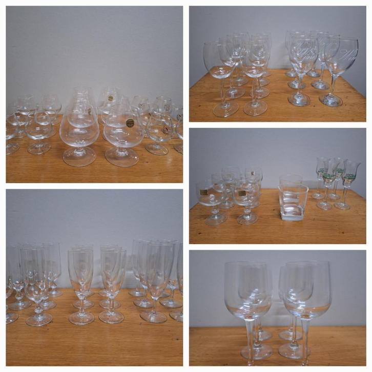 Glazen wijn, frisdrank, likeur, water, digestief,..., Huis en Inrichting, Keuken | Servies, Gebruikt, Glas of Glazen, Glas, Ophalen