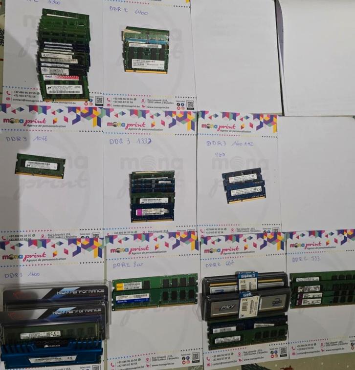 DDR DIMM- en SO-DIMM-geheugenpakket, Computers en Software, RAM geheugen, Gebruikt, Laptop, DDR, Ophalen