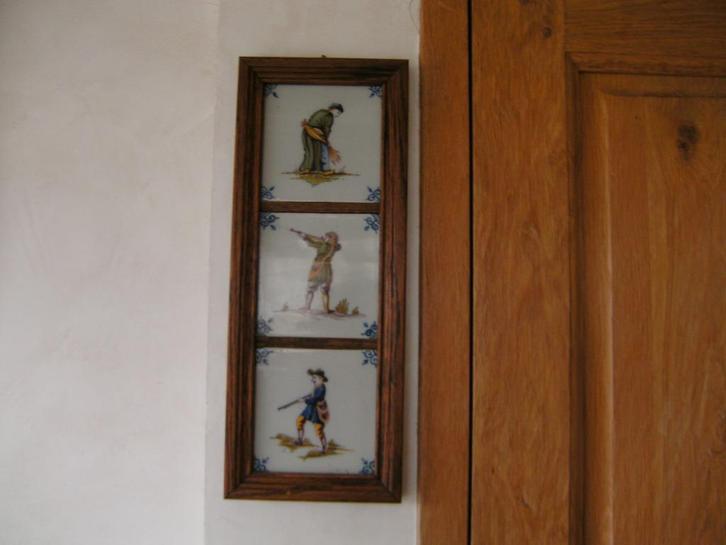 kadertje met 3 makkumtegels, Huis en Inrichting, Woonaccessoires | Wanddecoraties, Zo goed als nieuw, Ophalen