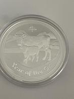 Zilveren munt 1oz Lunar serie II ox/os 2009, Timbres & Monnaies, Monnaies | Océanie, Enlèvement, Monnaie en vrac, Argent