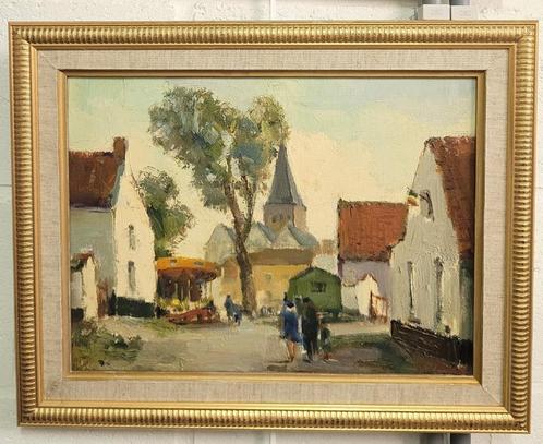 Joseph TILLEUX, Kermis in Nokere dorp, Antiek en Kunst, Kunst | Schilderijen | Klassiek, Ophalen of Verzenden