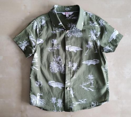 Groen zomerhemd met krokodil, maat 110, Kinderen en Baby's, Kinderkleding | Maat 110, Zo goed als nieuw, Jongen, Overhemd of Blouse