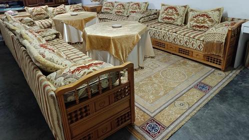 Marokkaans salon, Huis en Inrichting, Zetels | Complete zithoeken, Gebruikt, Hout, Stof, Ophalen