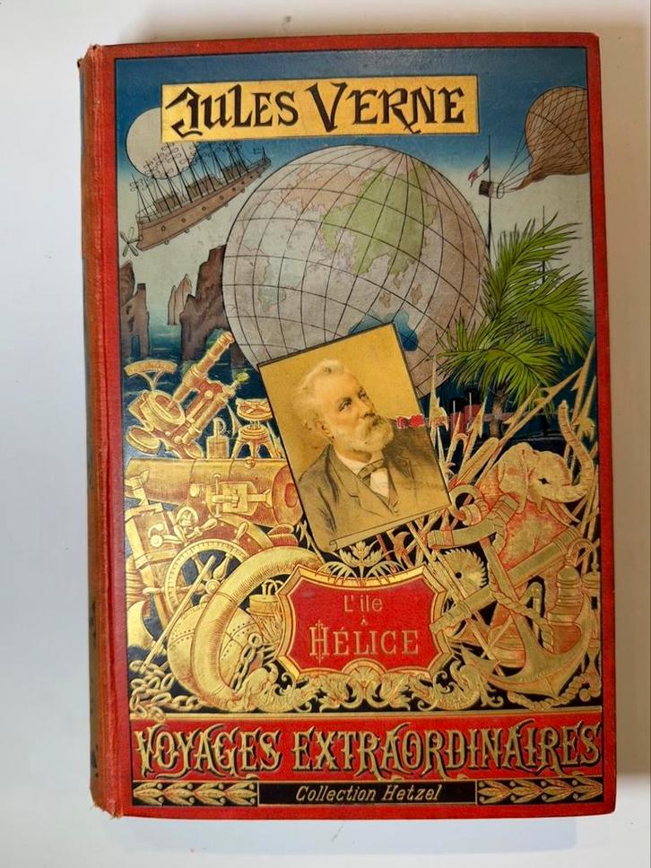ZELDZAAM Jules Verne “L’île à Hélice” - Collection Hetzel, Antiek en Kunst, Antiek | Boeken en Manuscripten, Ophalen of Verzenden