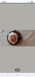 Blauwe Limoges met blad goud in perfecte staat ,met stempel, Antiek en Kunst, Ophalen