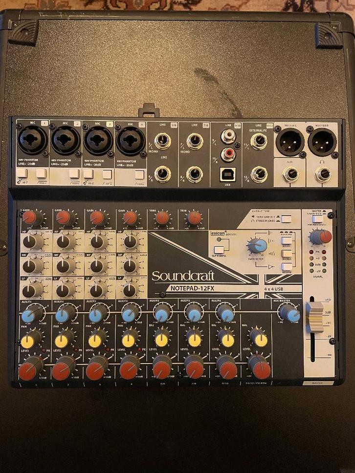 Soundcraft Notepad-12FX mengpaneel, Muziek en Instrumenten, Mengpanelen, Zo goed als nieuw, 5 tot 10 kanalen, Microfooningang