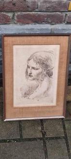 Gravure femme signe Louis buisseret, Enlèvement ou Envoi