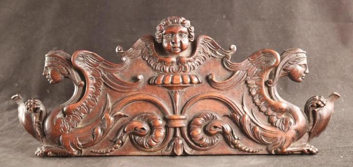 19e eeuws houten snijwerkstuk, Antiek en Kunst, Kunst | Beelden en Houtsnijwerken, Ophalen of Verzenden