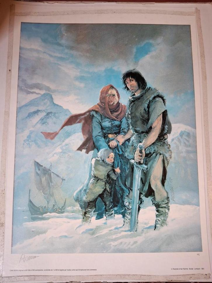 Affiche Thorgal signée Rosinski - 1991, Collections, Personnages de BD